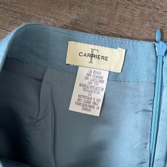 Carriere Blue Linen Mini Skirt - Picture 2 of 10